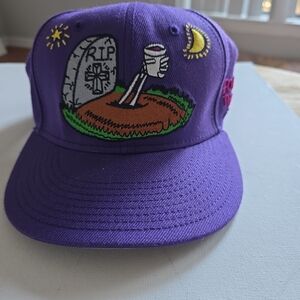 Algierz Forever Throwed Purple Snapback Hat RIP Tombstone Hip Hop Streetwear Cap